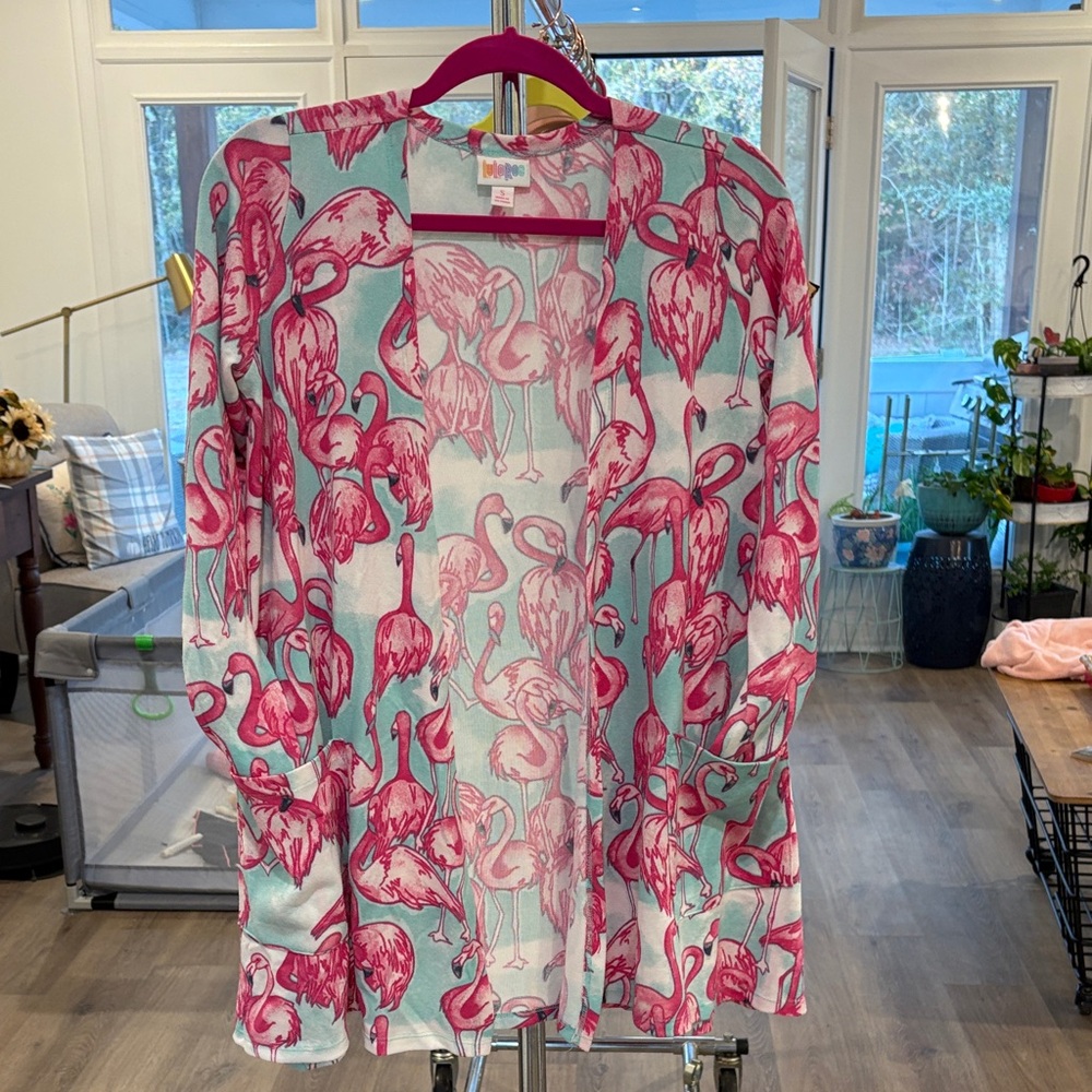 LuLaRoe Pink Flamingo Cardigan
